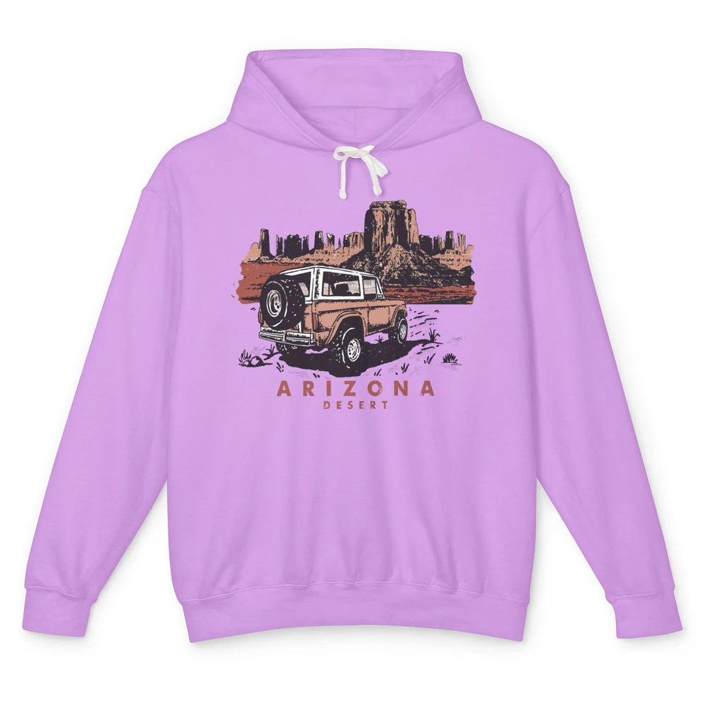 Retro Arizona Desert Truck Country Adventure Nature Lovers Unisex Lightweight Hoodie