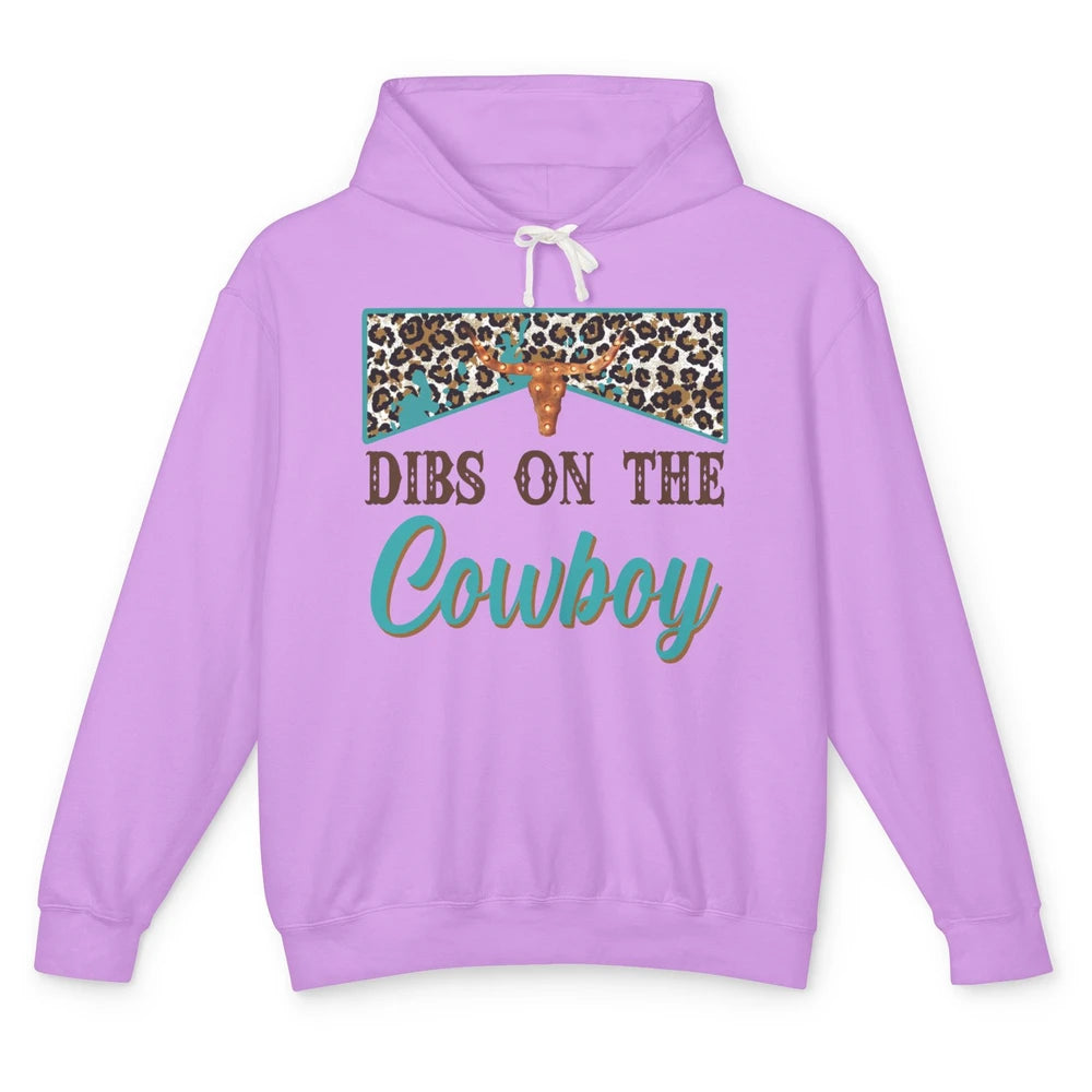 Leopard Bull Skull Dibs On The Cowboy Western Country Cowboy Unisex Lightweight Hoodie