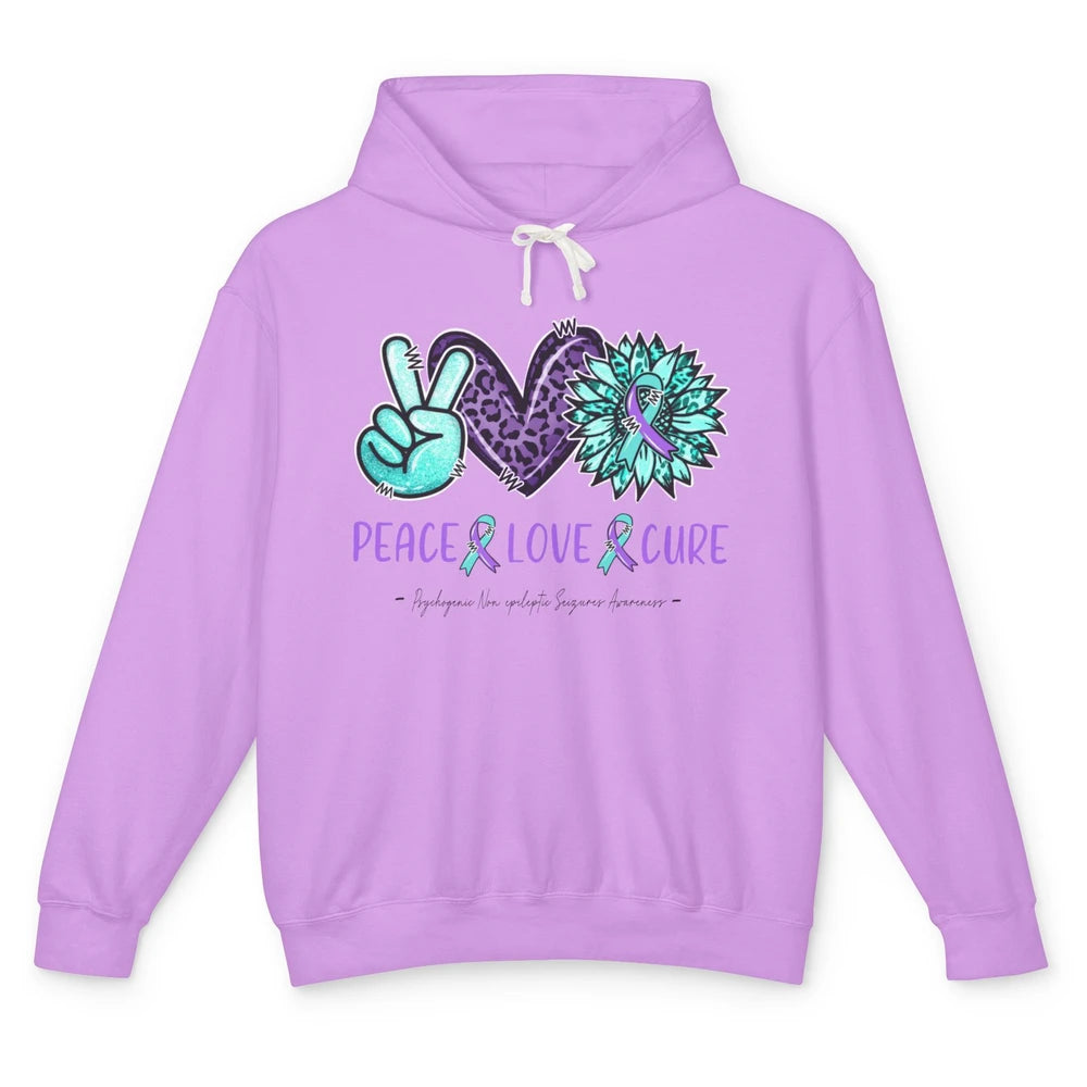 PNES Awareness Ribbon Peace Love Cure Leopard Sunflower Unisex Lightweight Hoodie