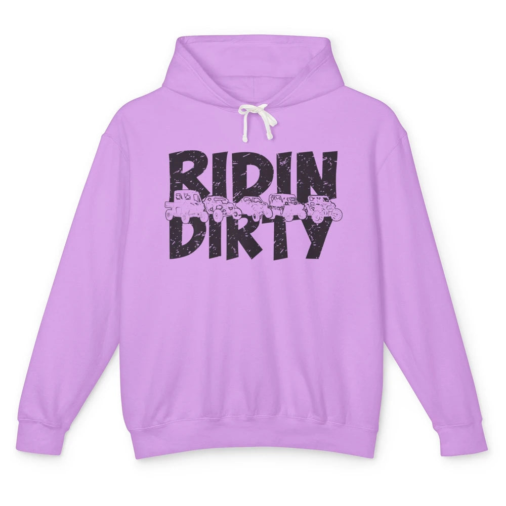 Retro UTV SXS Rider Riding Dirty ATV Offroad Riding SXS Life Unisex Lightweight Hoodie