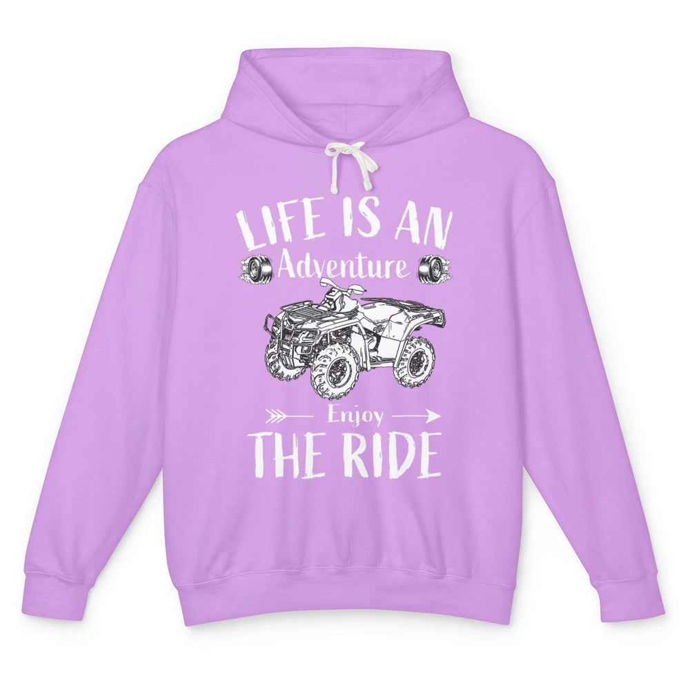 Retro Enjoy The Ride ATV Rider UTV Mud Riding SXS Offroad Unisex Lightweight Hoodie