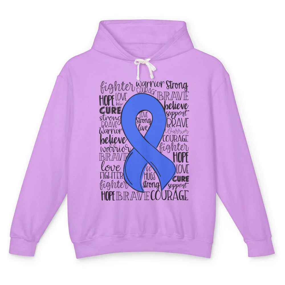 Syringomyelia Awareness Blue Ribbon Hope Love Cure Unisex Lightweight Hoodie