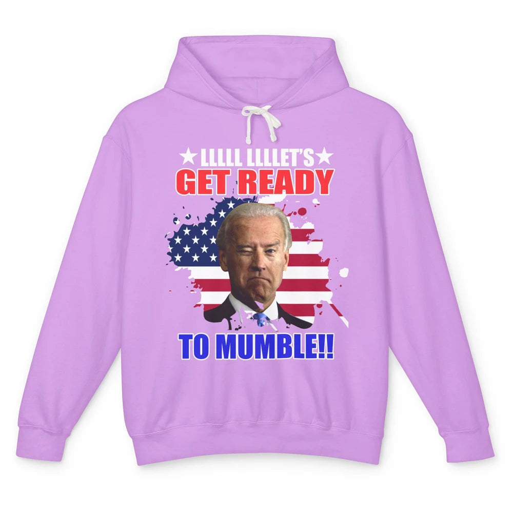 Funny US Flag Biden Let's Get Ready To Mumble Anti Liberals Unisex Lightweight Hoodie