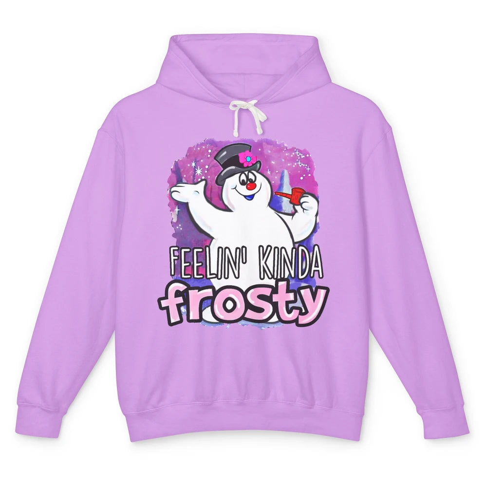 Christmas Snowman Feeling Kinda Frosty Snowflakes Christmas Unisex Lightweight Hoodie