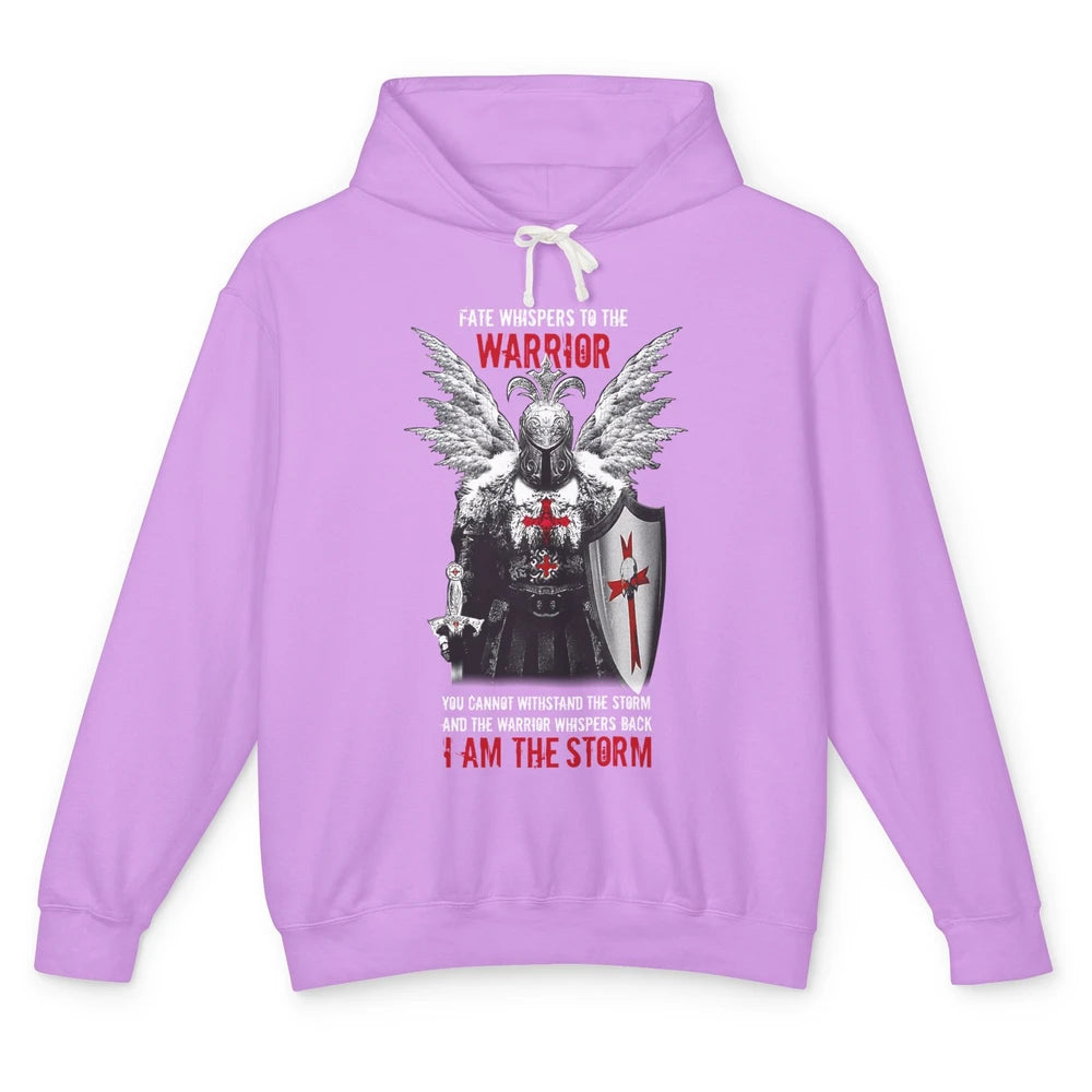 Knight Templar Fate Whispers To The Warrior Christian Belief Unisex Lightweight Hoodie