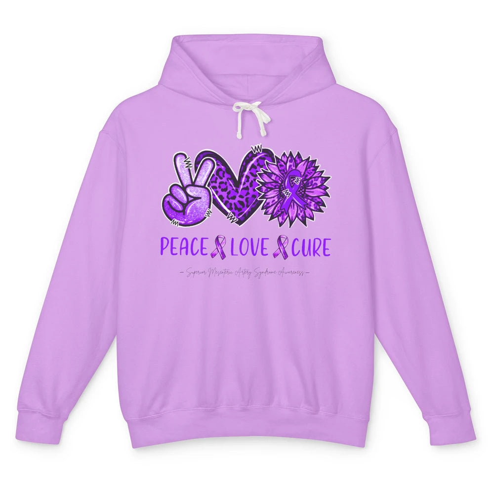 Superior Mesenteric Artery Syndrome Leopard Peace Love Cure Unisex Lightweight Hoodie