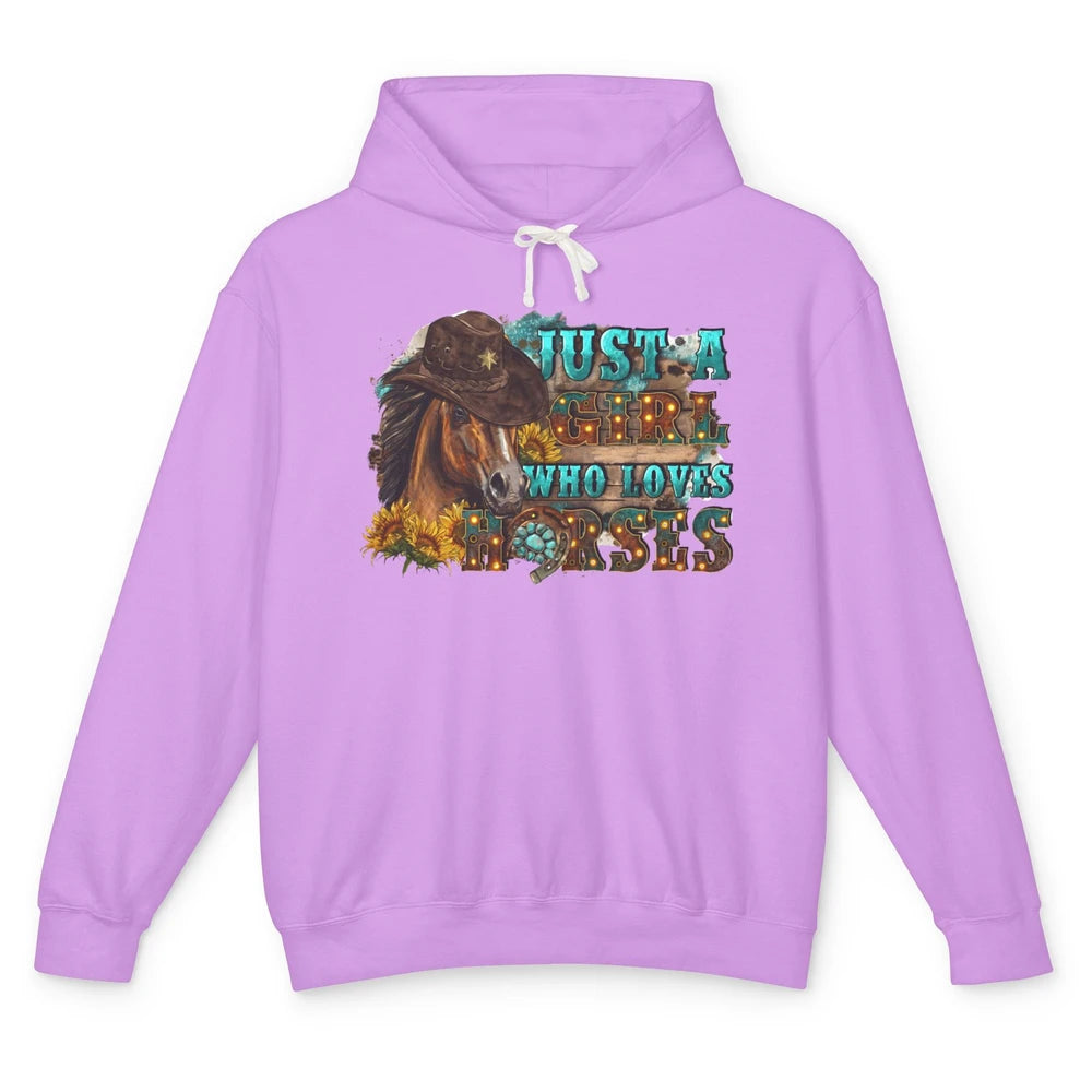 Floral Horse Mom Just A Girl Who Loves Horses Western Cowboy Unisex Lightweight Hoodie