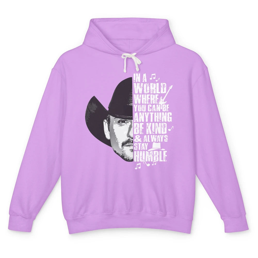 Retro Cowboy Be Kind And Always Stay Humble Western Country Unisex Lightweight Hoodie