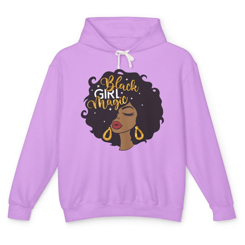 Black Girl Magic Afro Girls Melanin Black Woman Black Queen Unisex Lightweight Hoodie