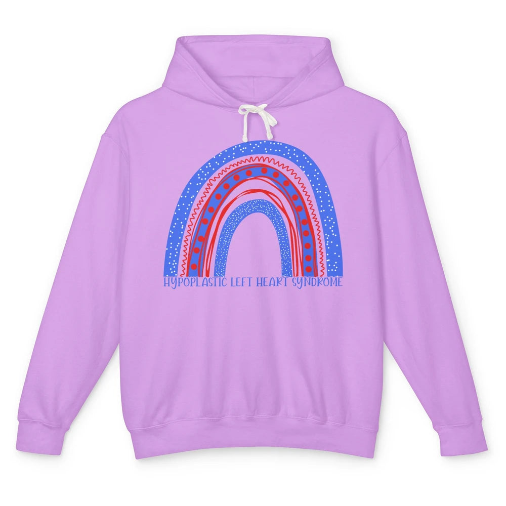 Hypoplastic Left Heart Syndrome Awareness Red Blue Rainbow Unisex Lightweight Hoodie