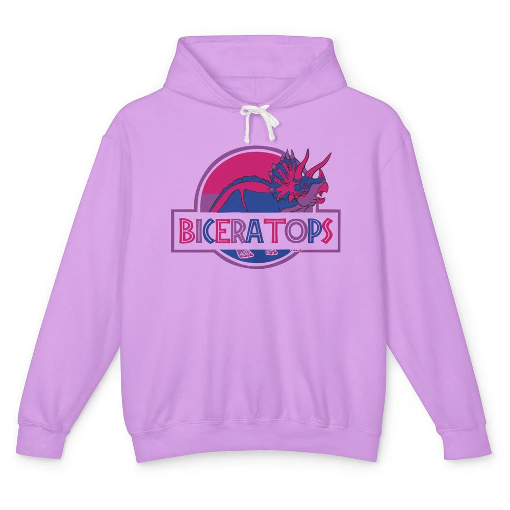 Biceratops Bisexual Ceratops Dinosaur LGBT Pride Month Unisex Lightweight Hoodie