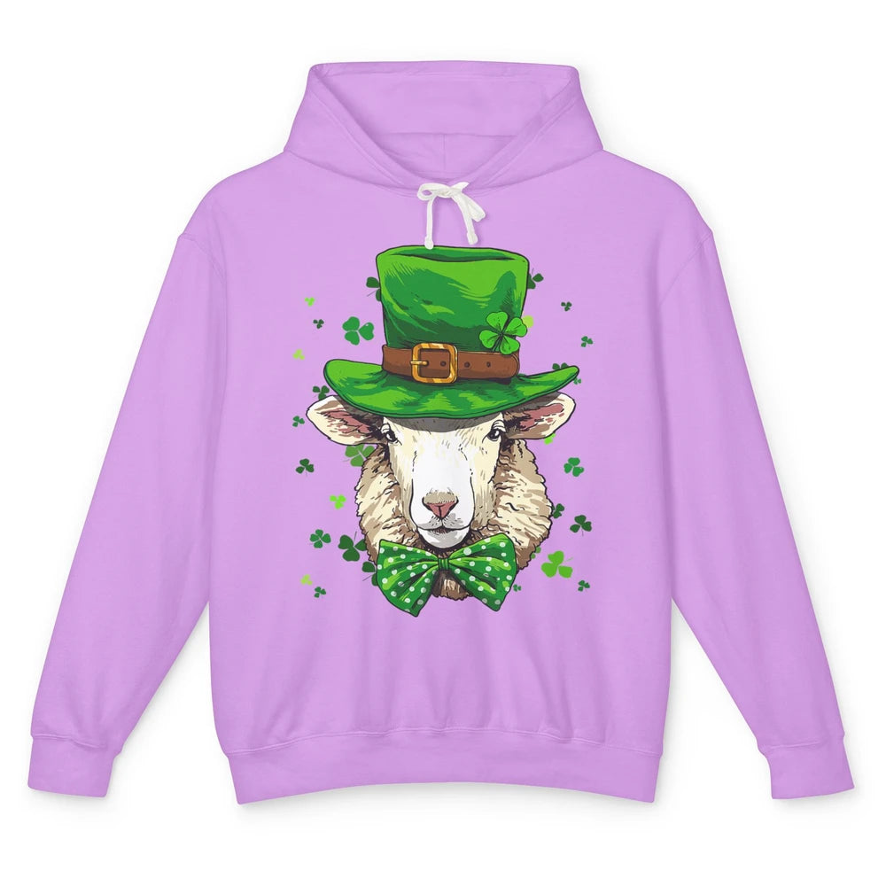 Leprechaun Sheep Lamb Irish Hat Shamrock St Patricks Day Unisex Lightweight Hoodie