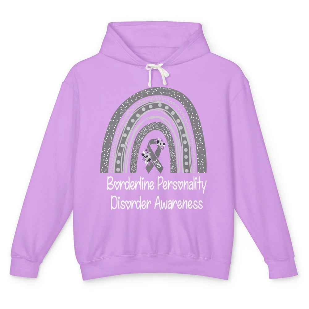 Borderline Personality Disorder Awareness BPD Gray Rainbow Unisex Lightweight Hoodie