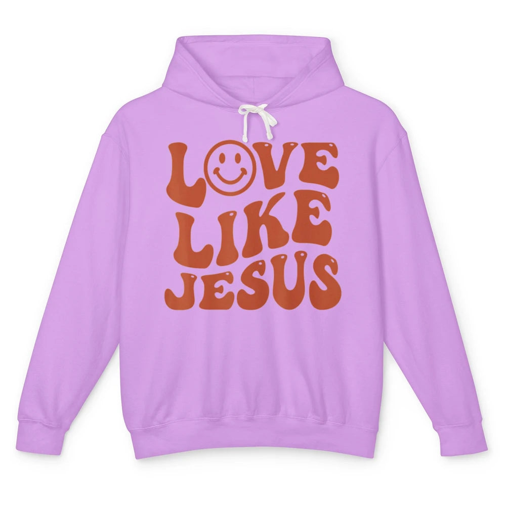 Groovy Love Like Jesus Preppy Religion Christian God Retro Unisex Lightweight Hoodie