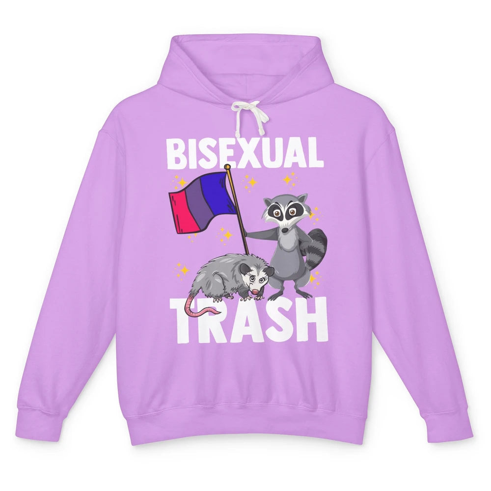 Raccoon LGBT Bisexual Trash Funny Flag Pride Animal Lovers Unisex Lightweight Hoodie