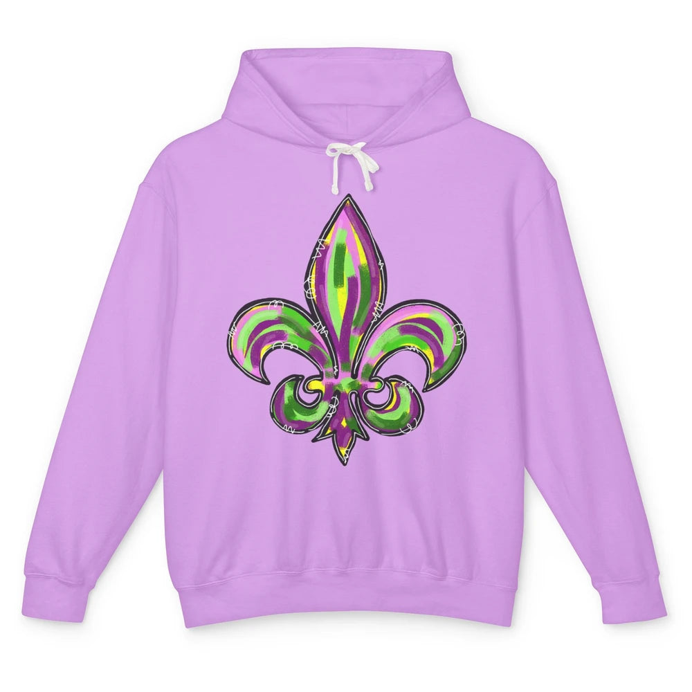 Happy Mardi Gras Fleur De Lis New Orleans Carnivals Costume Unisex Lightweight Hoodie