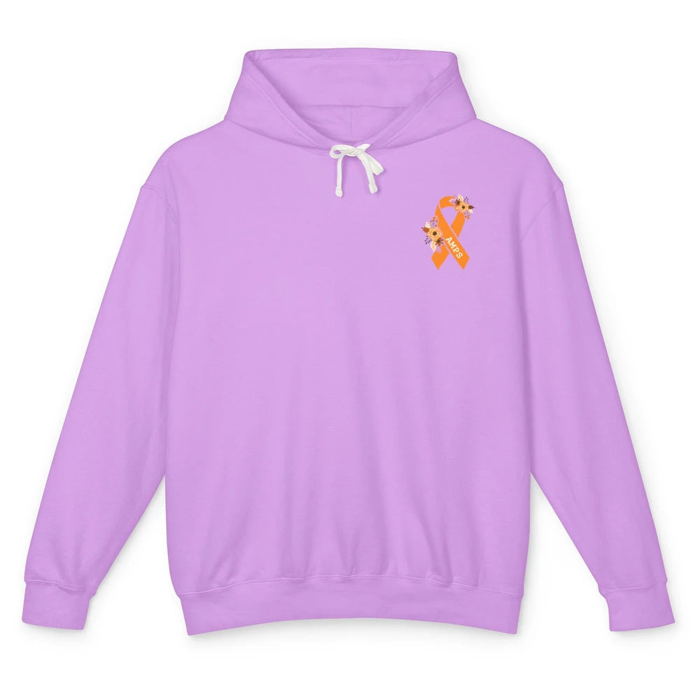 Amplified Musculoskeletal Pain Syndrome AMPS Orange Ribbon Unisex Lightweight Hoodie