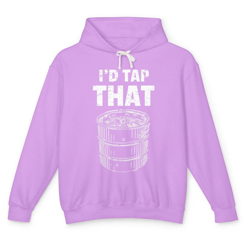 Funny Bartender Alcohol Mixer I'd tap That Beer Keg Barman Unisex Lightweight Hoodie