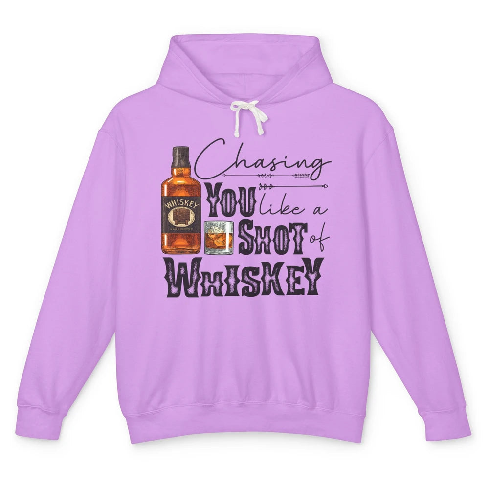 Retro Whiskey Chasing You Like A Shot Of Whiskey Western Unisex Lightweight Hoodie