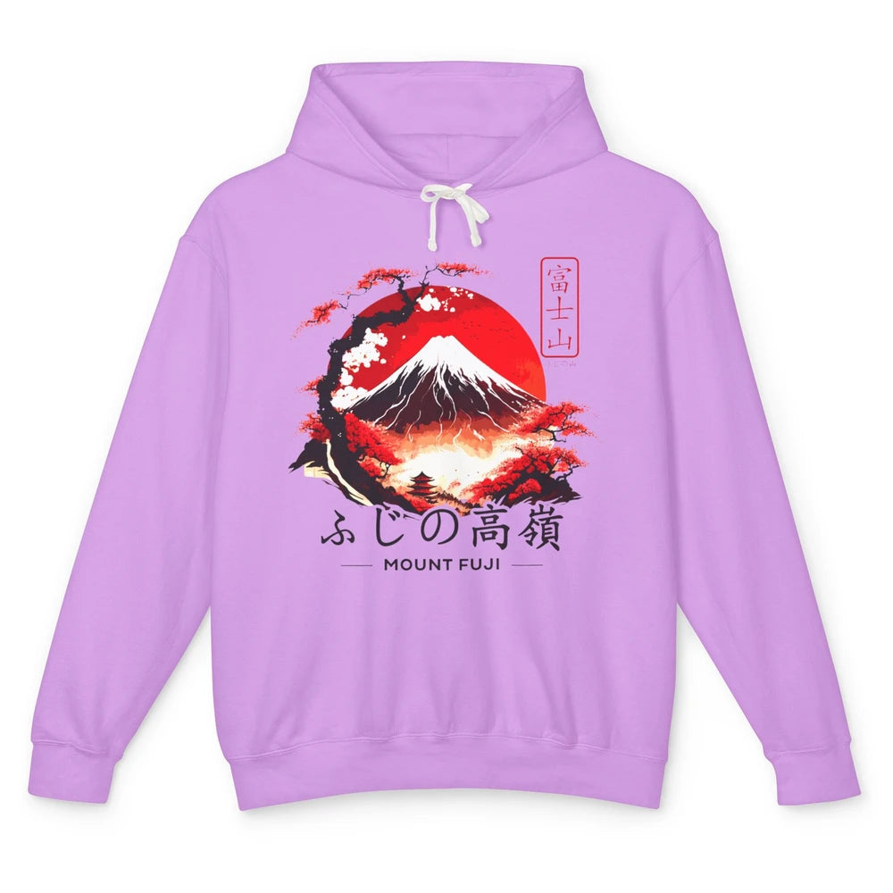 Vintage Sunset Mount Fuji The Highest Mountain In Japan Unisex Lightweight Hoodie