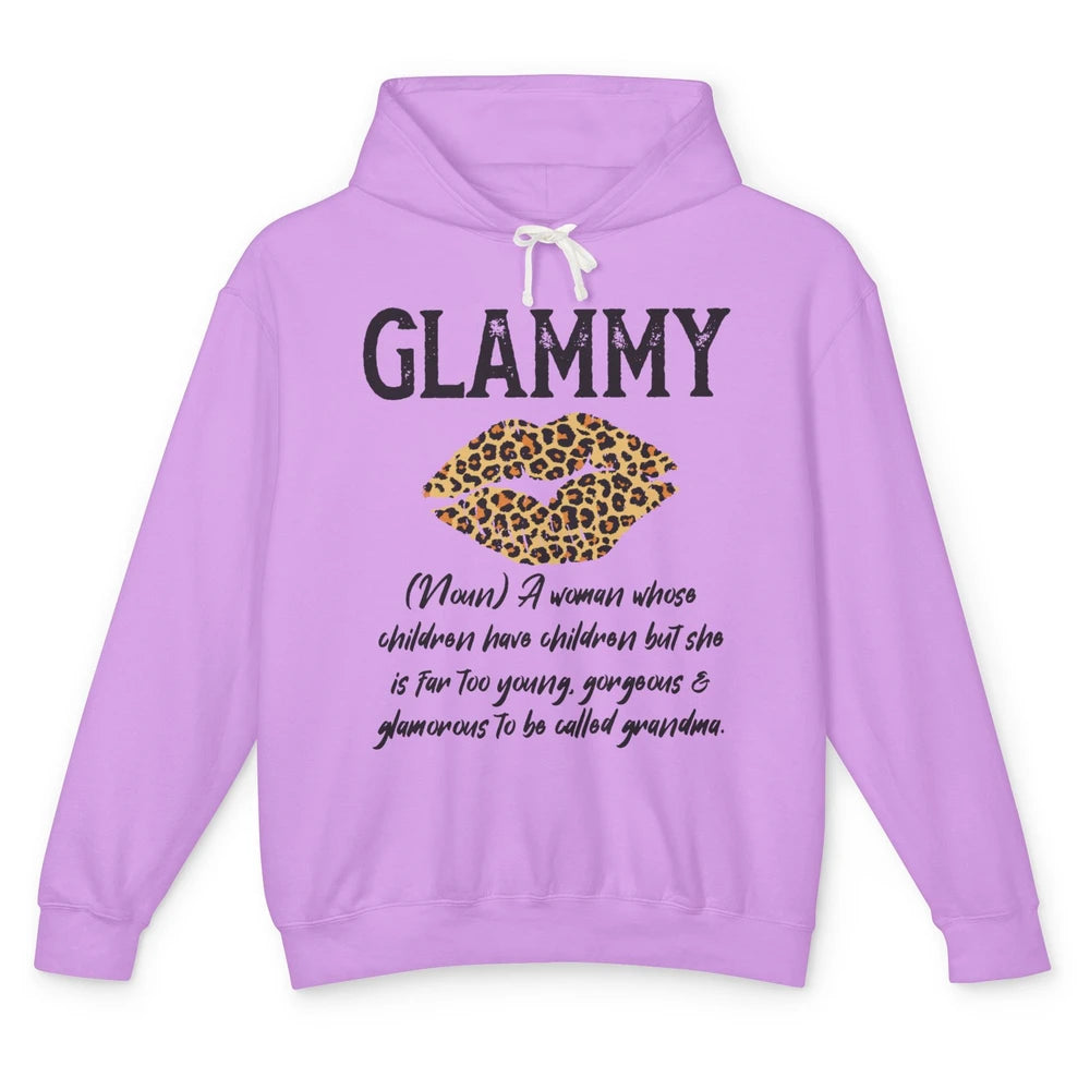 Glammy Lips Leopard Glamma Like a Normal Grandma New Grandma Unisex Lightweight Hoodie