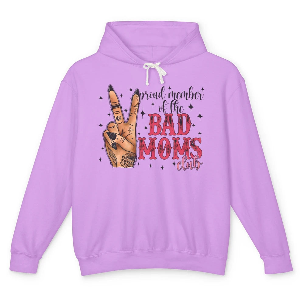 Tattooed Mom Proud Member Of Bad Moms Club Funny Mothers Day Unisex Lightweight Hoodie