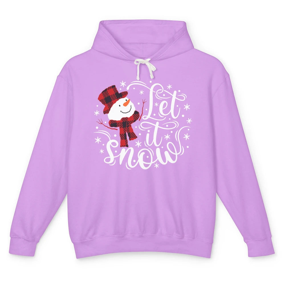 Funny Snowman Let It Snow Snowflakes Holiday Merry Christmas Unisex Lightweight Hoodie