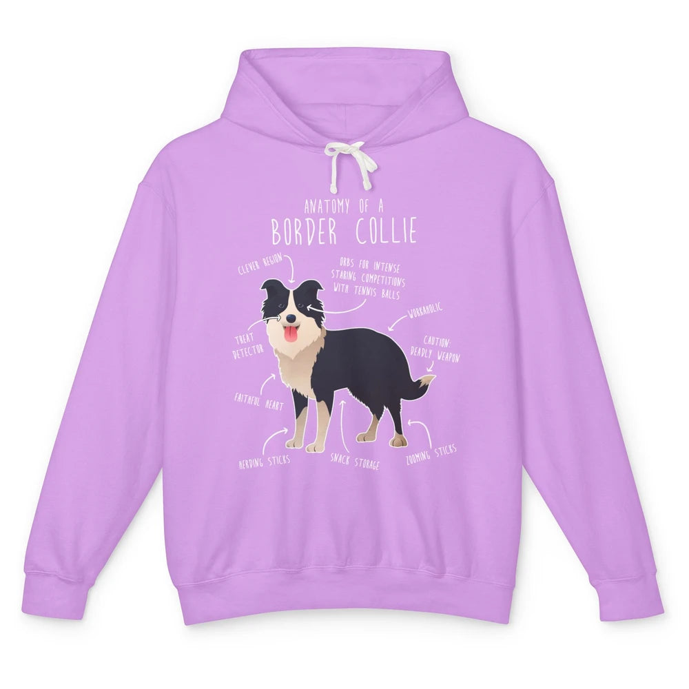 Funny Anatomy Of Border Collie Dog Anatomy Dog Mom Gift Unisex Lightweight Hoodie