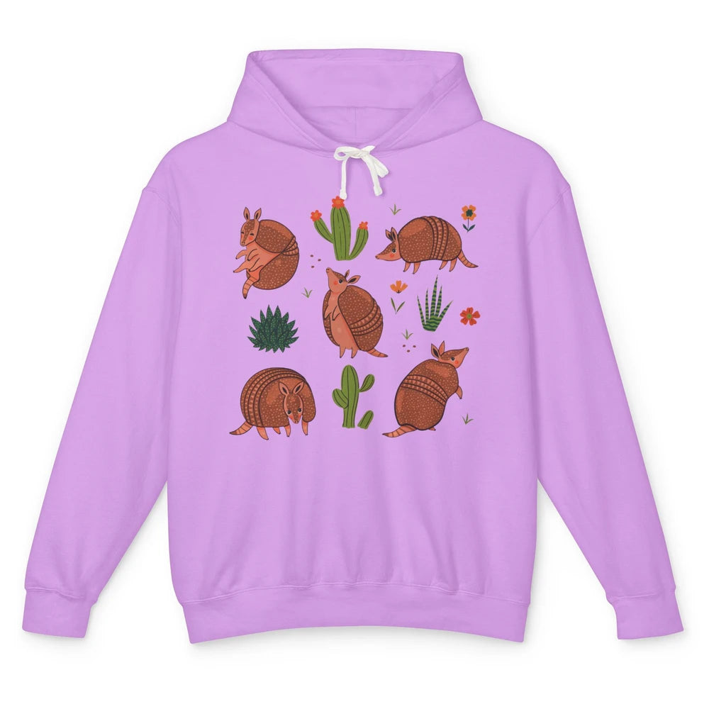 Retro Desert Armadillo Just An Armadillo Girl Western Animal Unisex Lightweight Hoodie