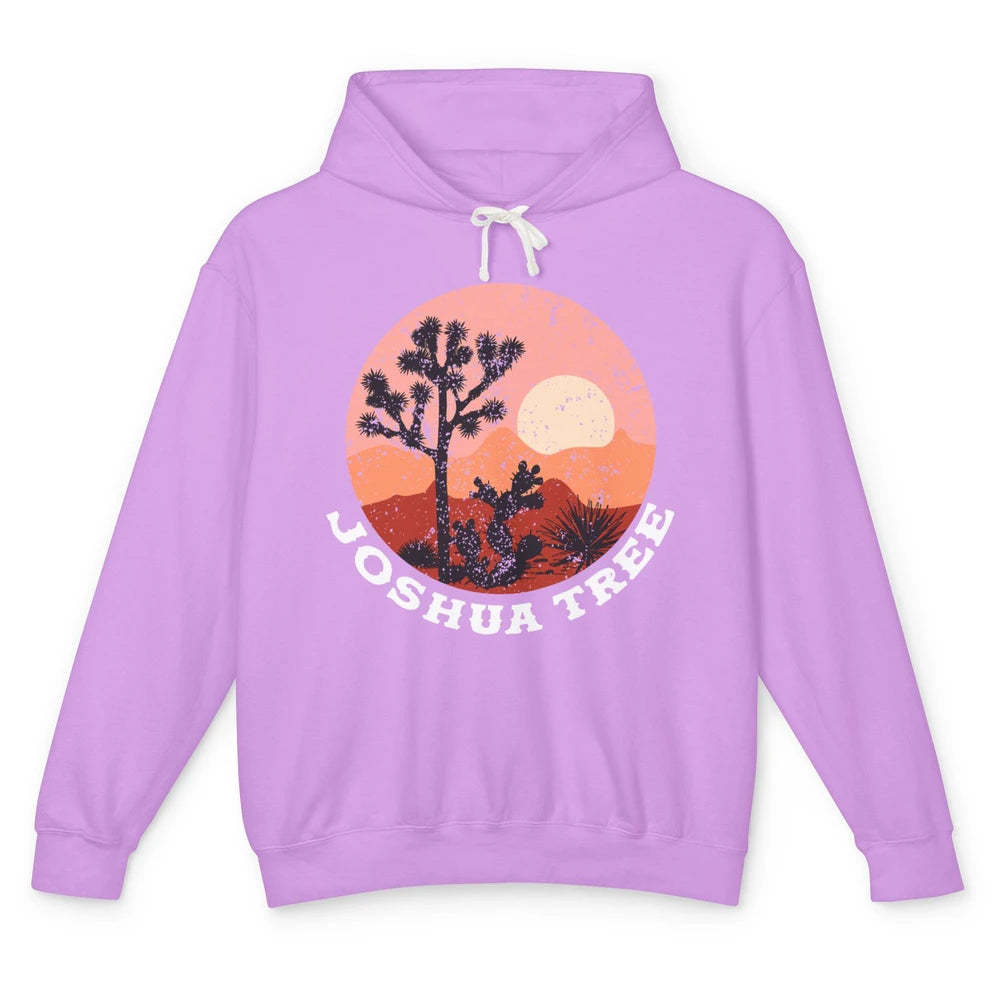 Vintage Desert Sunset Joshua Tree Hippie Girl Inspirational Unisex Lightweight Hoodie