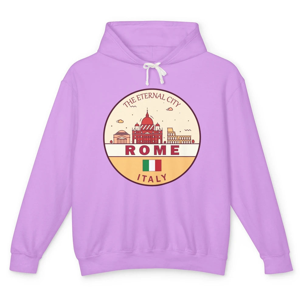 Skyline Roma City Summer Vacation Italy Italian Vacay Travel Unisex Lightweight Hoodie