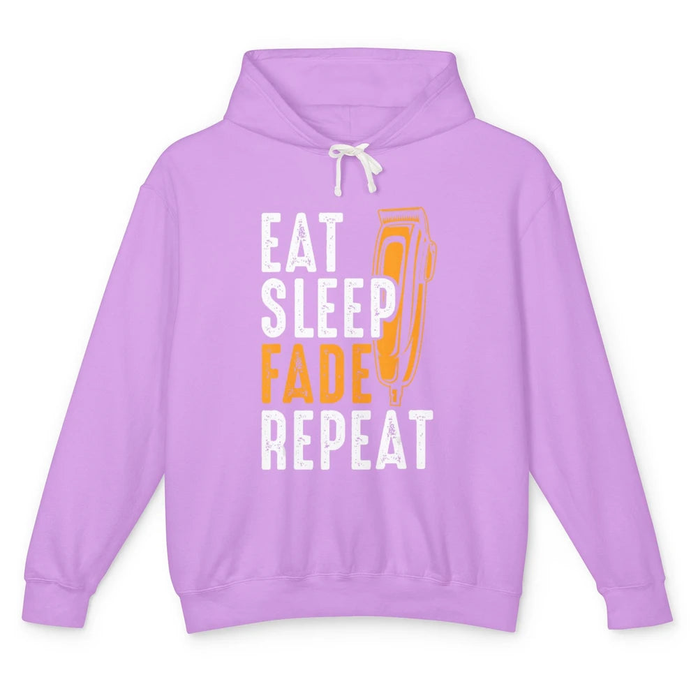 Eat Sleep Fade Repeat Barber Hairstylist Hairdresser Retro Unisex Lightweight Hoodie