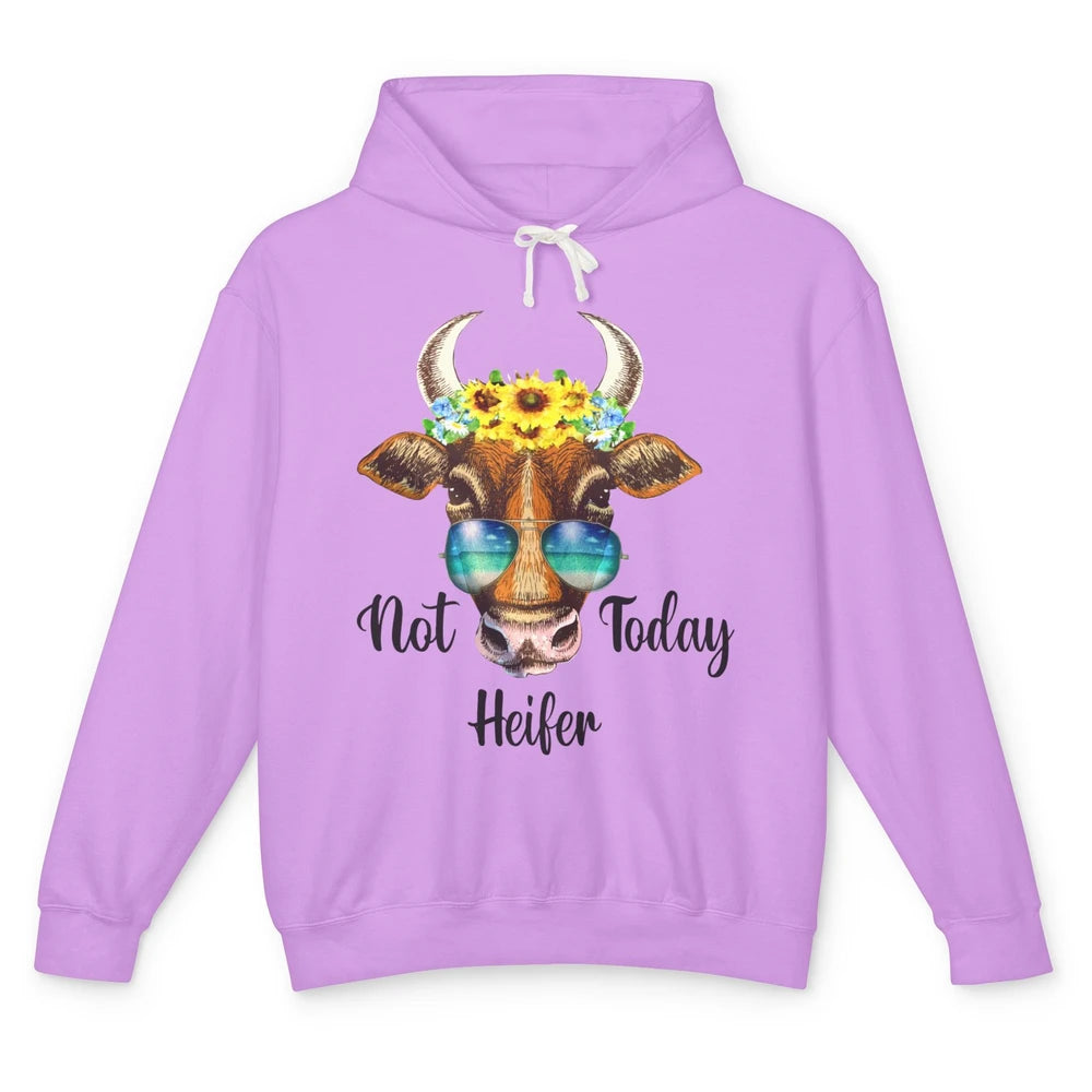 Funny Not Today Heifer Sunflower Summer Sunglasses Farmers Unisex Lightweight Hoodie