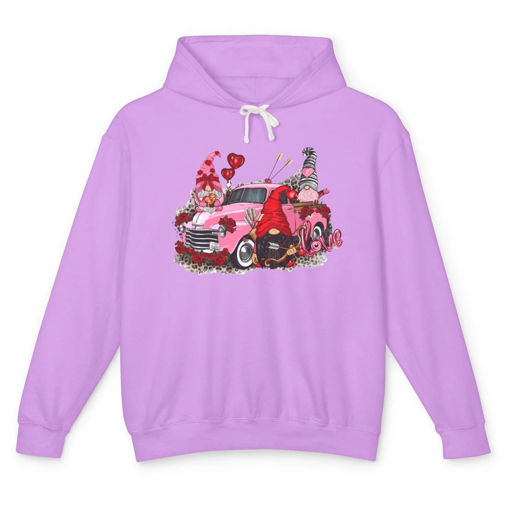 Pink Gnomes Truck Valentines Loads Of Love Western Valentine Unisex Lightweight Hoodie