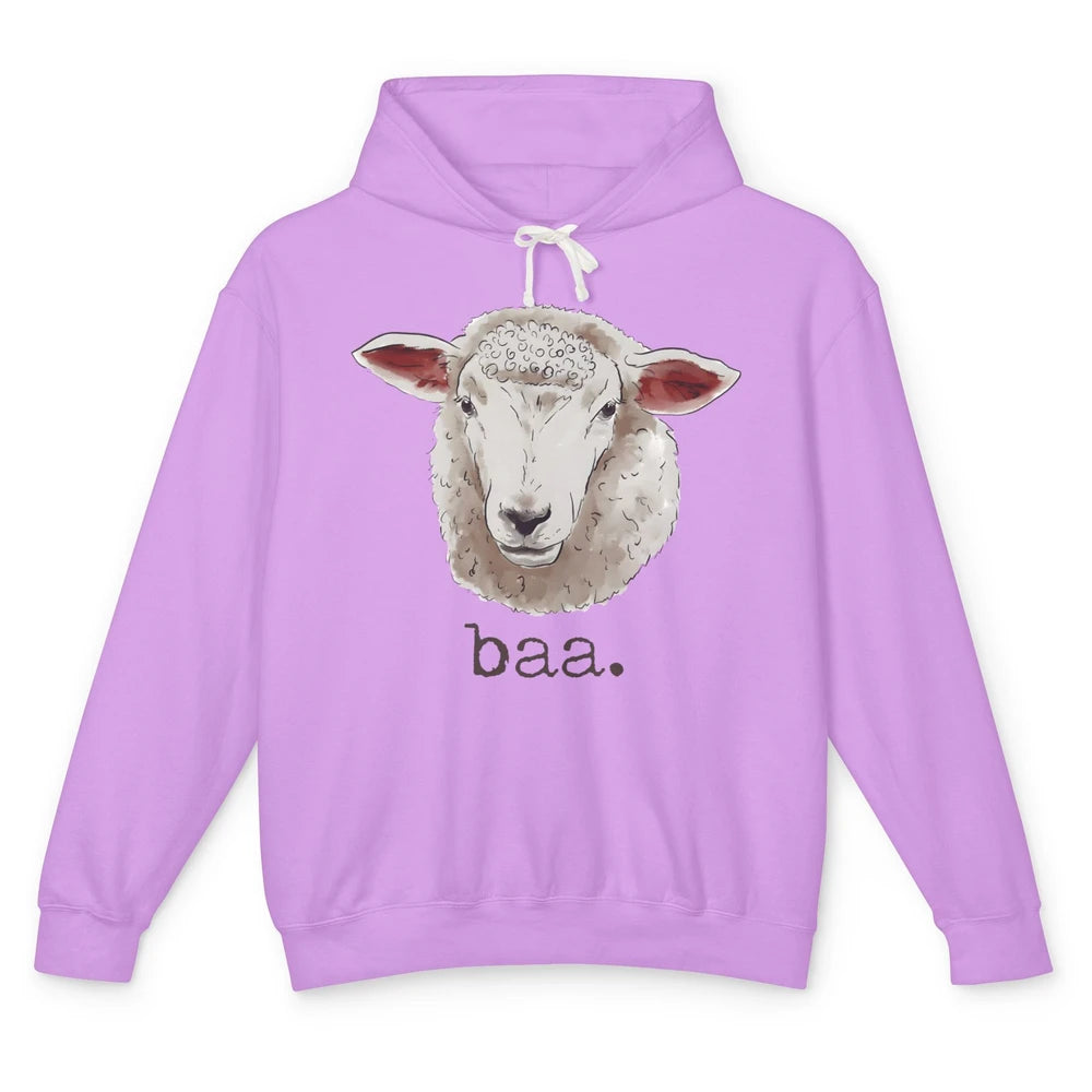 Cute Sheep Baa Baa Farm Animal Owner Sheep Lovers Farm Gift Unisex Lightweight Hoodie