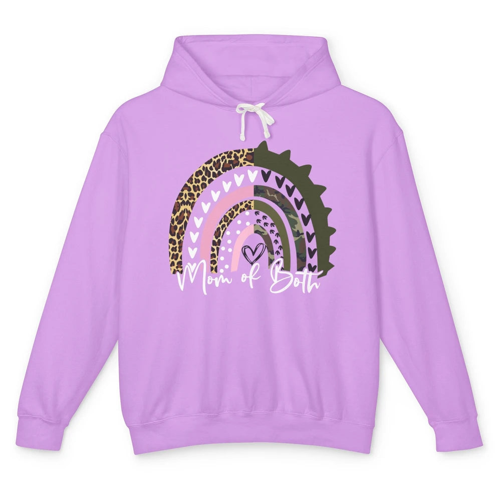 Leopard Rainbow Mother of Daughter And Son Mom of Both Gift Unisex Lightweight Hoodie