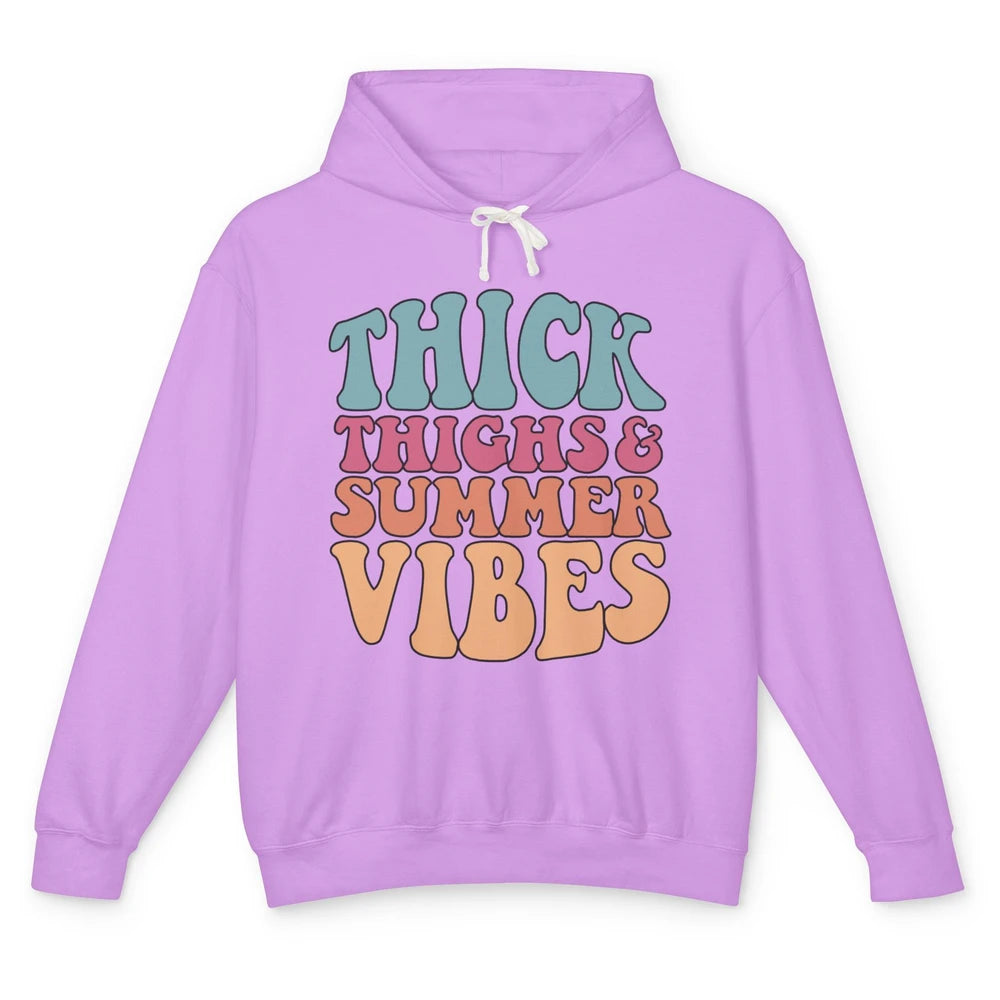 Funny Thick Thighs Summer Vibes Summer Holiday Beach Life Unisex Lightweight Hoodie