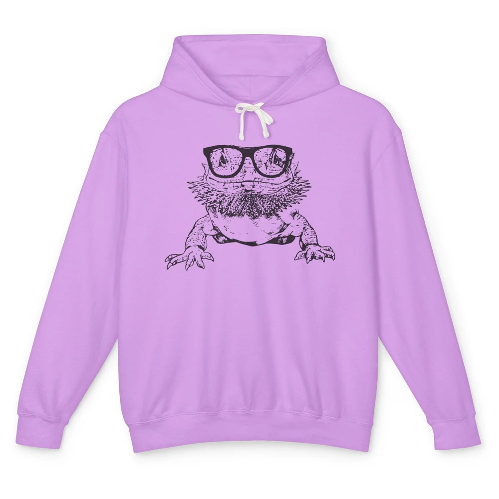 Funny Bearded Dragon Cute Reptile Lizard Nerdy Glass Animal Unisex Lightweight Hoodie