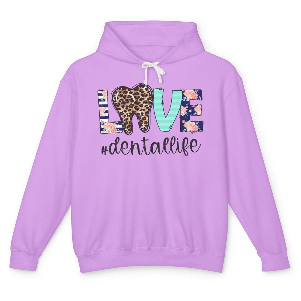 Leopard Teeth Love Dental Life Dental Hygienist Dentistry Unisex Lightweight Hoodie