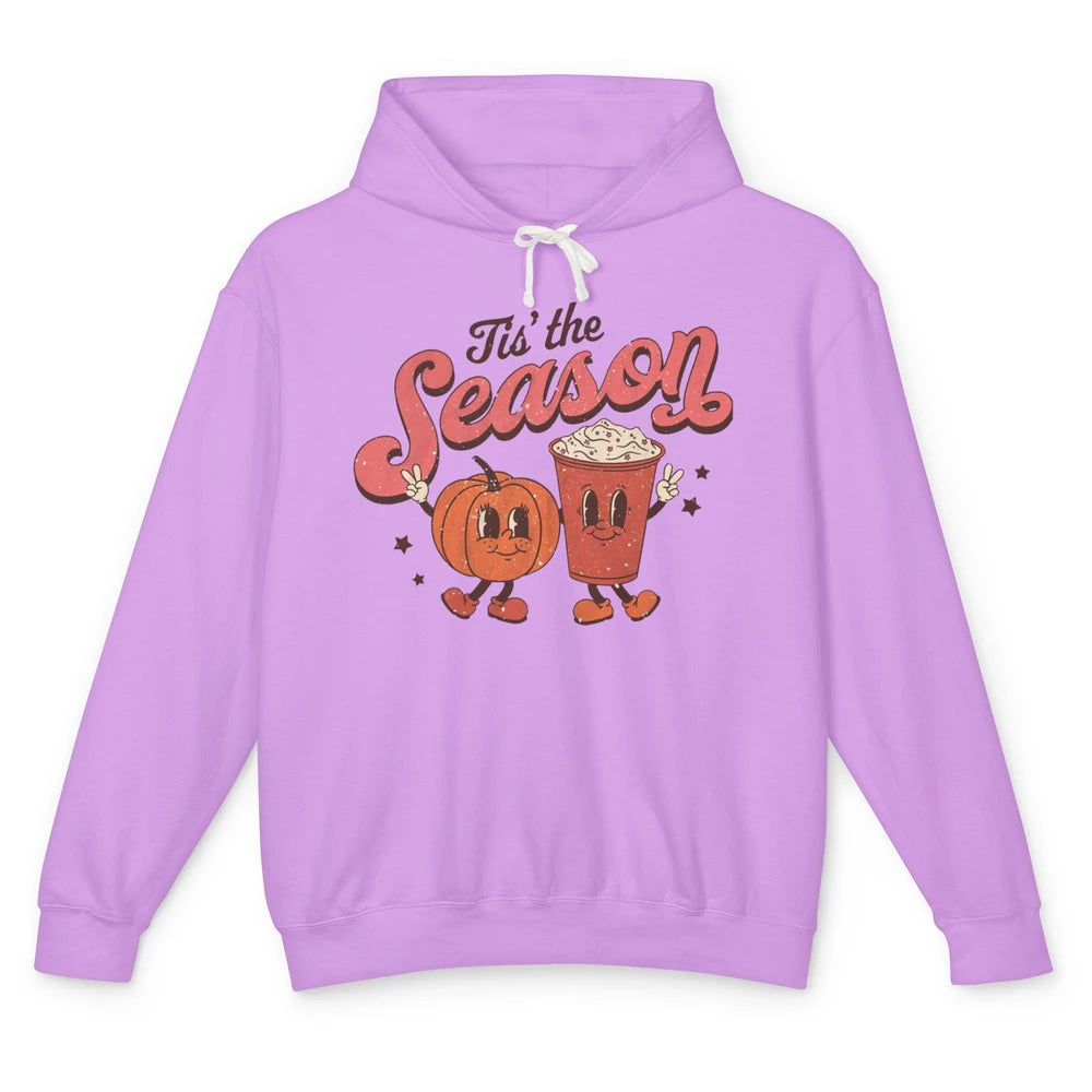 Retro Pumpkin Spice Fall Tis The Season Autumn Thanksgiving Unisex Lightweight Hoodie