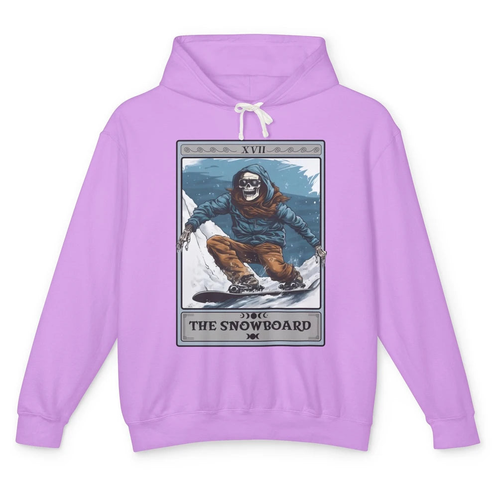 Skeleton The Snowboard Tarot Card Halloween Snowboarder Life Unisex Lightweight Hoodie