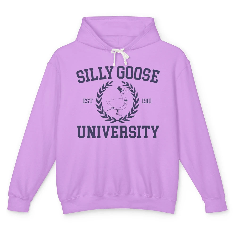 Funny Silly Goose University Est 1910 Silly Goose Sarcastic Unisex Lightweight Hoodie