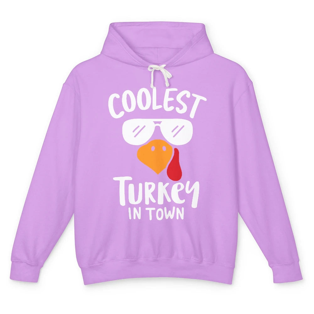 Coolest Turkey in Town Thanksgiving Dinner Funny Turkey Day Unisex Lightweight Hoodie