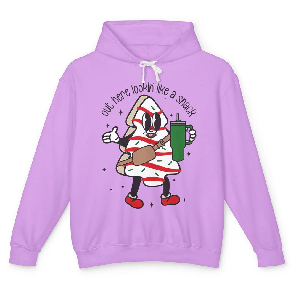 Funny Boo-jee Christmas Tree Cake Out Here Look Like A Snack Unisex Lightweight Hoodie