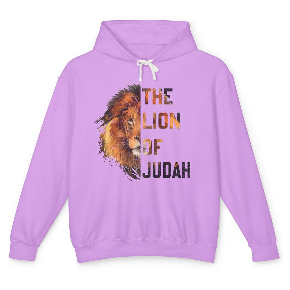 Yeshua Lion Of Judah Bible Verse Christian Faith Religious Unisex Lightweight Hoodie