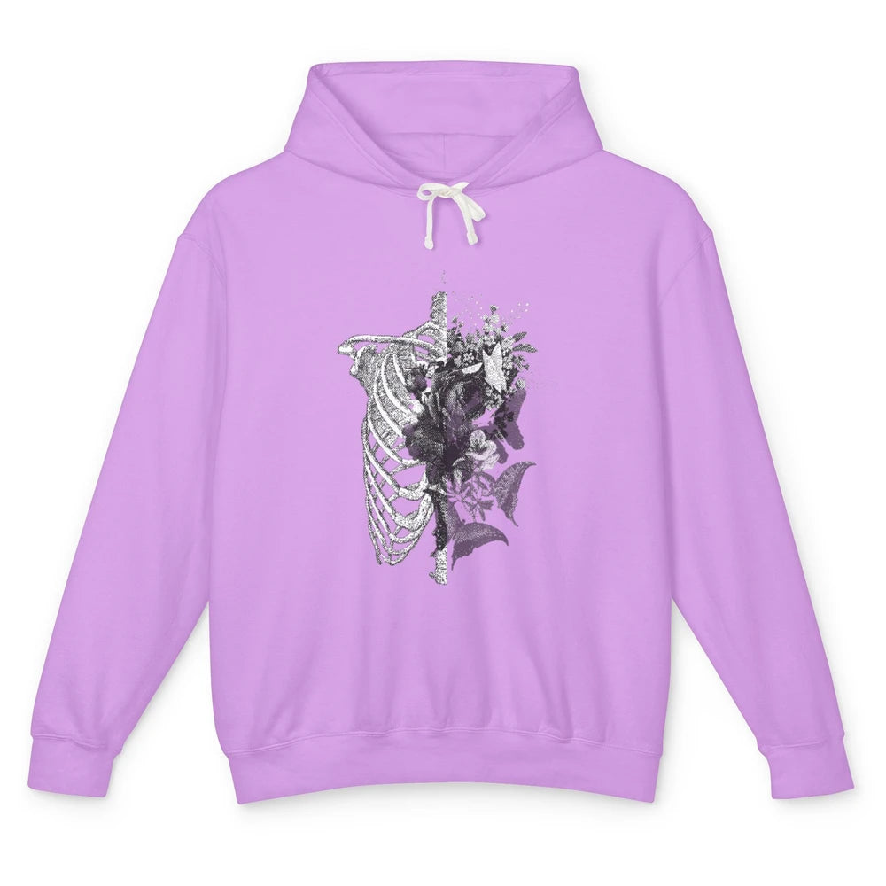 Skeleton Plants Nature Art Garden Skull Vegetable Gardening Unisex Lightweight Hoodie