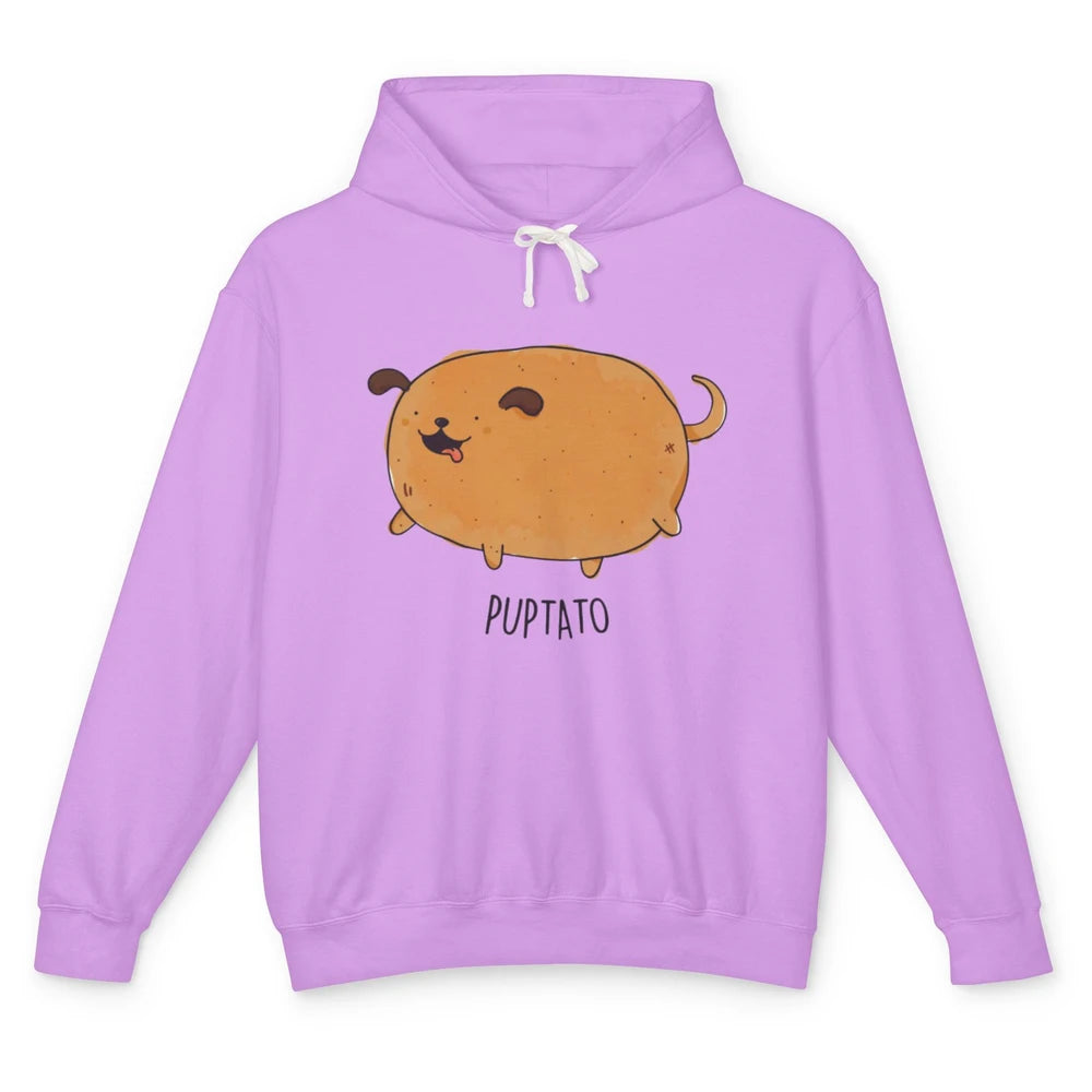 Funny Puptato Puppy Dog Potato Pet Animal Pun Wordplay Joke Unisex Lightweight Hoodie