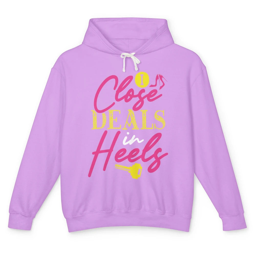 Real Estate Agent Women Closing Deals In High Heels Realtor Unisex Lightweight Hoodie