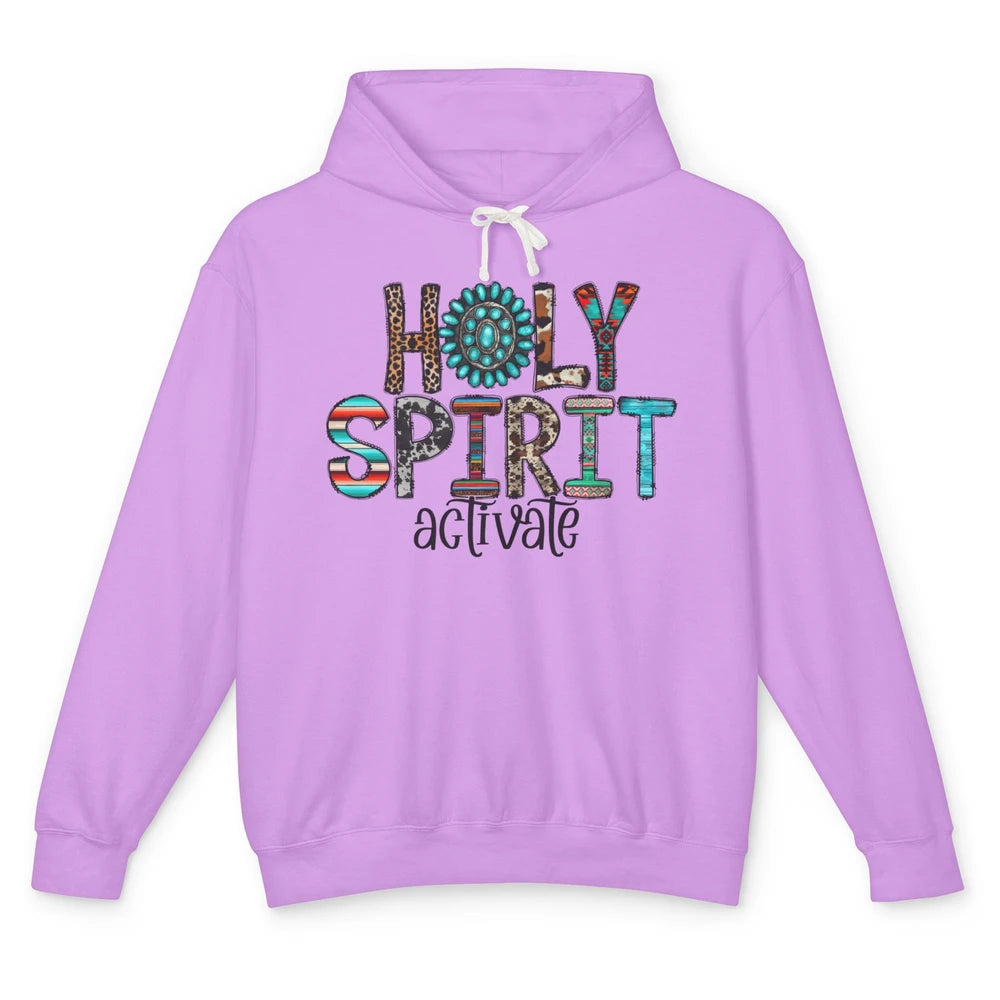 Holy Spirit Activate Western Leopard Christian Religious Unisex Lightweight Hoodie