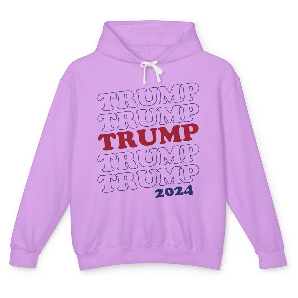 Trump 2024 Election MAGA I'll Be Back US Flag Trump Support Unisex Lightweight Hoodie